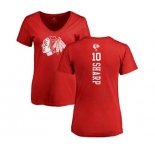 NHL Women Adidas Chicago Blackhawks #10 Patrick Sharp Red One Color Backer T-Shirt