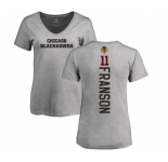 NHL Women Adidas Chicago Blackhawks #11 Cody Franson Ash Backer T-Shirt