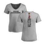 NHL Women Adidas Chicago Blackhawks #2 Duncan Keith Ash Backer T-Shirt