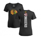 NHL Women Adidas Chicago Blackhawks #45 Luc Snuggerud Black Backer T-Shirt