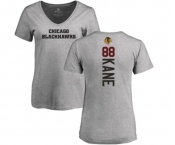 NHL Women Adidas Chicago Blackhawks #88 Patrick Kane Ash Backer T-Shirt