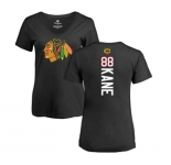 NHL Women Adidas Chicago Blackhawks #88 Patrick Kane Black Backer T-Shirt