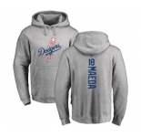 MLB Nike Los Angeles Dodgers #18 Kenta Maeda Ash Backer Pullover Hoodie