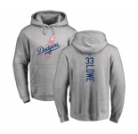 MLB Nike Los Angeles Dodgers #33 Mark Lowe Ash Backer Pullover Hoodie