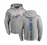 MLB Nike Los Angeles Dodgers #74 Kenley Jansen Ash Backer Pullover Hoodie