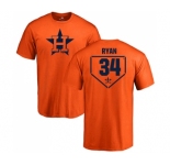 MLB Nike Houston Astros #34 Nolan Ryan Orange RBI T-Shirt