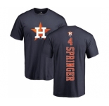 MLB Nike Houston Astros #4 George Springer Navy Blue Backer T-Shirt