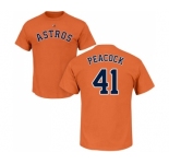 MLB Nike Houston Astros #41 Brad Peacock Orange Name & Number T-Shirt