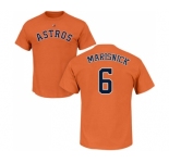 MLB Nike Houston Astros #6 Jake Marisnick Orange Name & Number T-Shirt