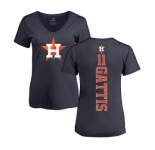MLB Women's Nike Houston Astros #11 Evan Gattis Navy Blue Backer T-Shirt