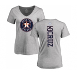 MLB Women's Nike Houston Astros #25 Jose Cruz Jr. Ash Backer T-Shirt