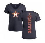 MLB Women's Nike Houston Astros #27 Jose Altuve Navy Blue Backer T-Shirt