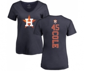 MLB Women's Nike Houston Astros #45 Gerrit Cole Navy Blue Backer T-Shirt