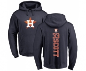 MLB Nike Houston Astros #33 Mike Scott Navy Blue Backer Pullover Hoodie