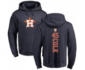 MLB Nike Houston Astros #45 Gerrit Cole Navy Blue Backer Pullover Hoodie