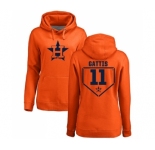 MLB Women's Nike Houston Astros #11 Evan Gattis Orange RBI Pullover Hoodie