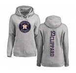 MLB Women's Nike Houston Astros #19 Tyler Clippard Ash Backer Pullover Hoodie