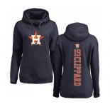 MLB Women's Nike Houston Astros #19 Tyler Clippard Navy Blue Backer Pullover Hoodie