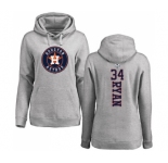 MLB Women's Nike Houston Astros #34 Nolan Ryan Ash Backer Pullover Hoodie