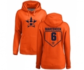 MLB Women's Nike Houston Astros #6 Jake Marisnick Orange RBI Pullover Hoodie