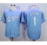 Men Kansas City Royals #1 Jarrod Dyson Light Blue 2016 Official Cool Base Jersey