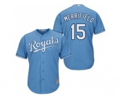Men Kansas City Royals #15 Whit Merrifield Light Blue New Cool Base Alternate 1 Stitched MLB Jersey
