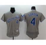 Men Kansas City Royals #4 Alex Gordon Majestic grey Flexbase Authentic Collection Player Jersey