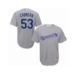 Men Majestic Kansas City Royals #53 Melky Cabrera Replica Grey Road Cool Base MLB Jersey