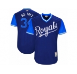 Men's 2017 Little League World Series Royals Trevor Cahill #34 Big Trev Royal Jersey