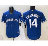 Men's Kansas City Royals #14 Jac Caglianone Royal Cool Base Stitched Baseball Jersey