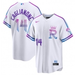 Men's Kansas City Royals #14 Jac Caglianone White 2026 City Connect Stadium Stitched Baseball Jersey