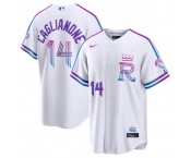 Men's Kansas City Royals #14 Jac Caglianone White 2026 City Connect Stadium Stitched Baseball Jersey