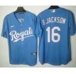 Men's Kansas City Royals #16 Andrew Benintendi Light Blue Cool Base Stitched MLB Jersey