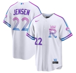 Men's Kansas City Royals #22 Carter Jensen White 2026 City Connect Stadium Stitched Baseball Jersey