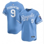 Men's Kansas City Royals #9 Vinnie Pasquantino Light Blue 2024 Alternate Limited Stitched Baseball Jersey