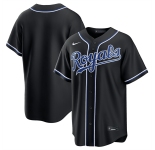 Men's Kansas City Royals Blank Black Out Stitched Baseball Jersey
