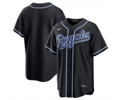 Men's Kansas City Royals Blank Black Out Stitched Baseball Jersey