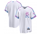 Men's Kansas City Royals Blank White 2026 City Connect Stadium Stitched Baseball Jersey