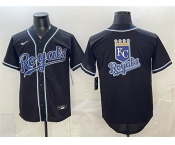 Men's Kansas City Royals Team Big Logo 2026 Fashion Replica Black Out Stitched Baseball Jerseys