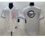 Men's Kansas City Royals Team Big Logo White 2026 City Connect Stadium Stitched Baseball Jersey