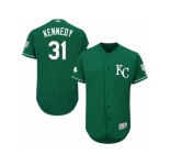 Men's Majestic Kansas City Royals #31 Ian Kennedy Green Celtic Flexbase Authentic Collection MLB Jersey