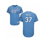 Men's Majestic Kansas City Royals #37 Brandon Moss Replica Grey Road Cool Base MLB Jersey