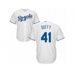 Men's Majestic Kansas City Royals #41 Danny Duffy Replica White Home Cool Base MLB Jersey