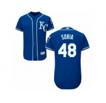 Men's Majestic Kansas City Royals #48 Joakim Soria Blue Flexbase Authentic Collection MLB Jersey
