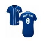 Men's Majestic Kansas City Royals #8 Mike Moustakas Blue Flexbase Authentic Collection MLB Jersey
