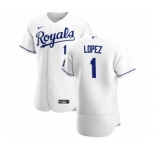 Men's Nike Kansas City Royals #1 Nicky Lopez White Home 2020 Authentic Player Baseball Jersey
