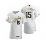 Men's  Nike Kansas City Royals #15 Whit Merrifield White 2020 Authentic Golden Edition Baseball Jersey