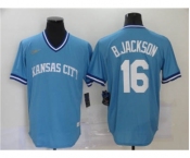 Men's Nike Kansas City Royals #16 Bo Jackson 2020 Light Blue Cooperstown Collection Baseball Player Jersey