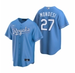 Men's Nike Kansas City Royals #27 Adalberto Mondesi Light Blue Alternate Stitched Baseball Jersey