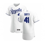 Men's Nike Kansas City Royals #41 Danny Duffy White Home 2020 Authentic Player Baseball Jersey